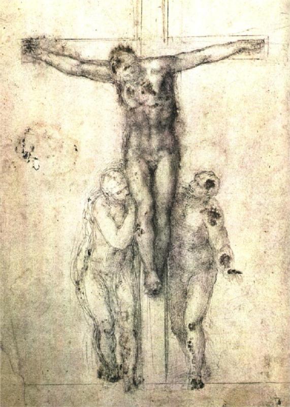 Study of “Christ on the Cross between the Virgin and St. John the Evangelist” (1556)