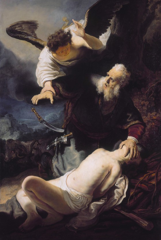 The sacrifice of Abraham, by studio of Rembrandt