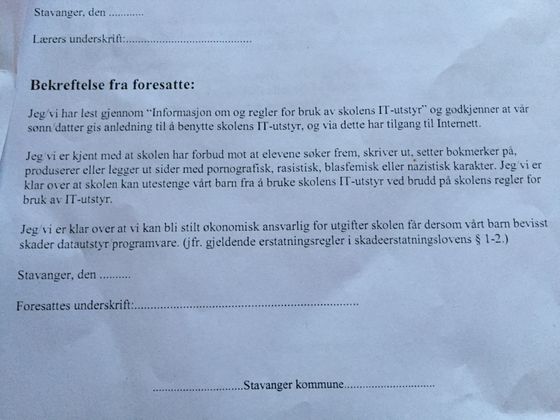 Brev fra skole