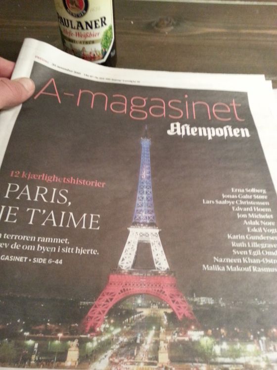 Kjente personers kjærlighet til Paris krever massivt oppslag i Aftenposten.