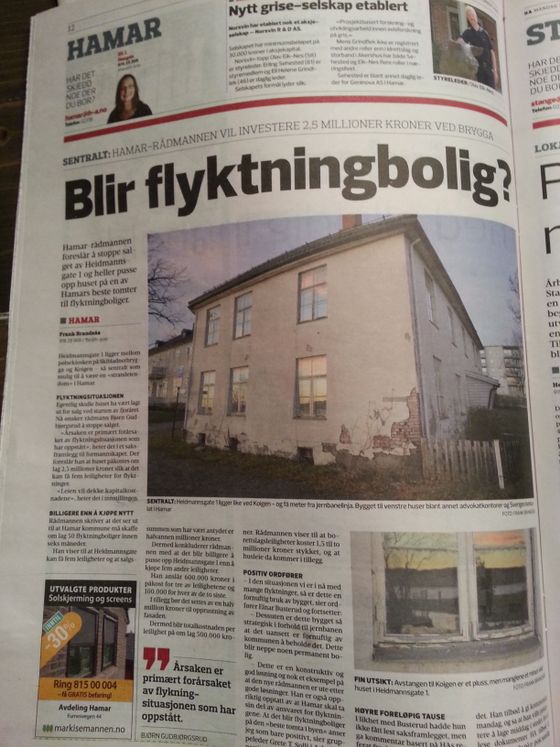 Flyktninger får kanskje bolig på Hamars "beste tomt".