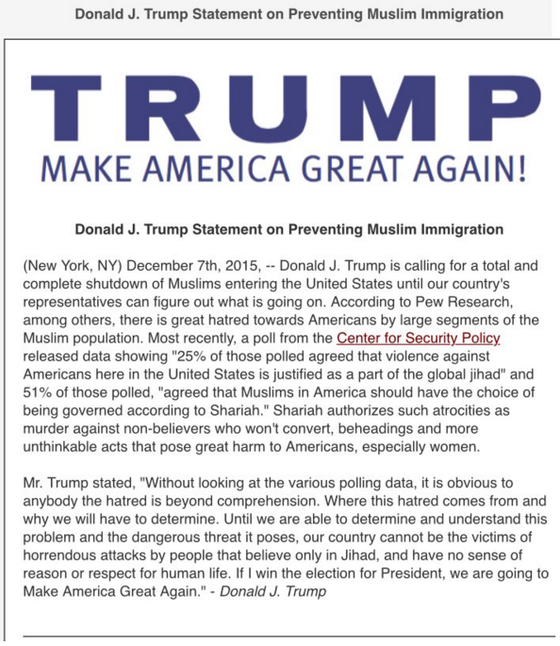 Trump statement