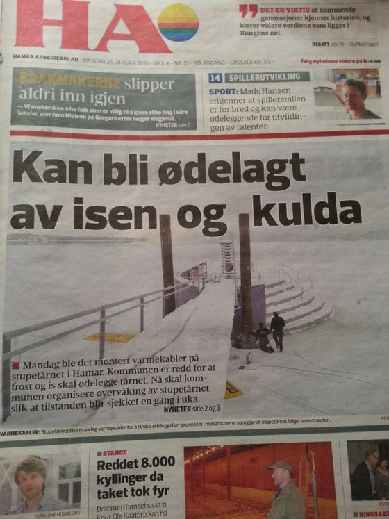 Det er fortsatt vinter og snø på Hamar.