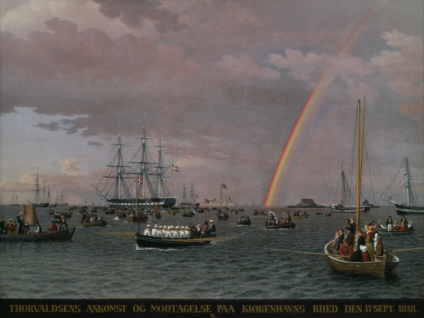 Thorvaldsens ankomst til Københavns red 17. september 1838&nbsp;<span>(+)</span>