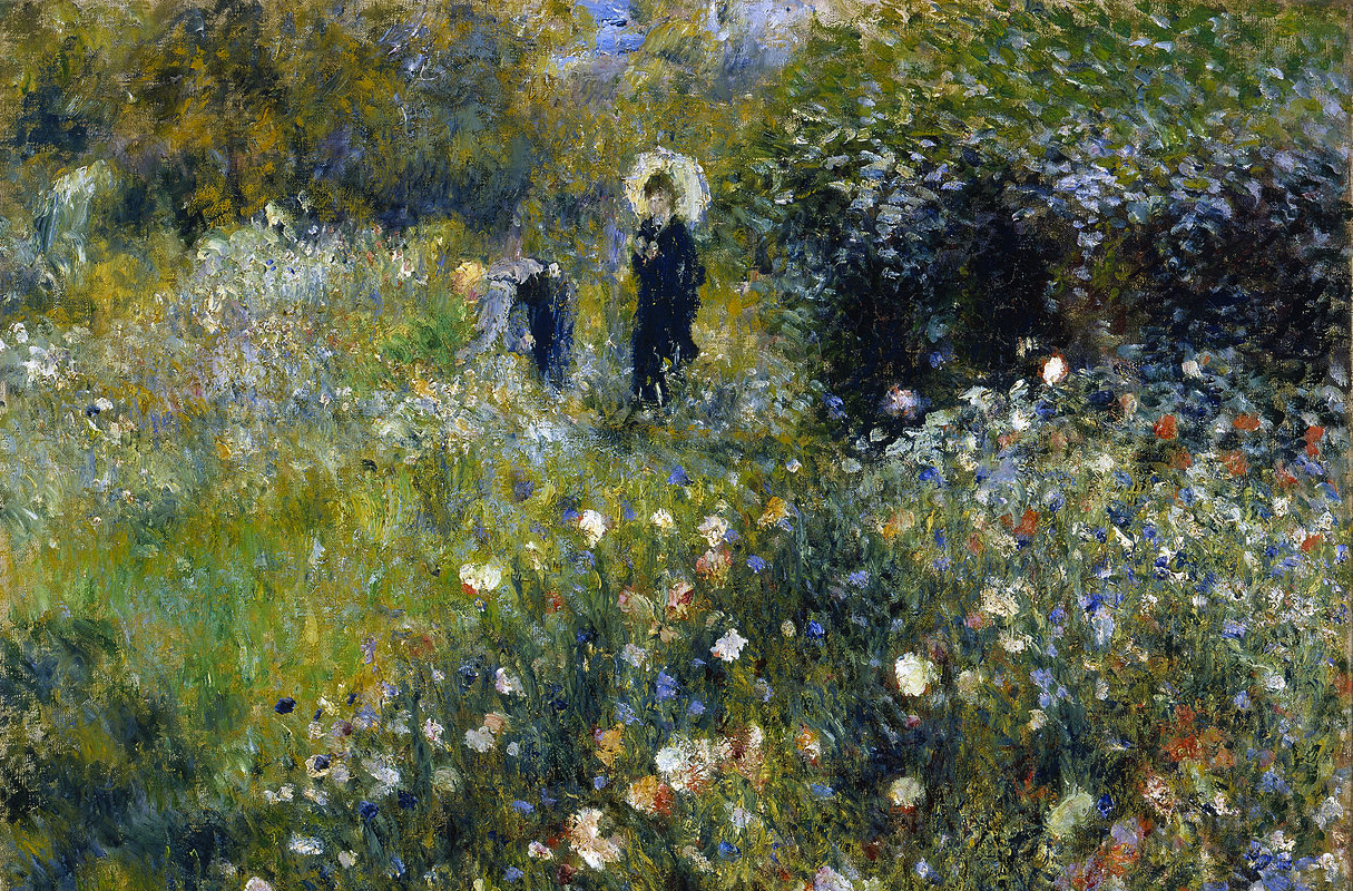 Kvinne med parasoll i en hage (1875)&nbsp;<span>(+)</span>