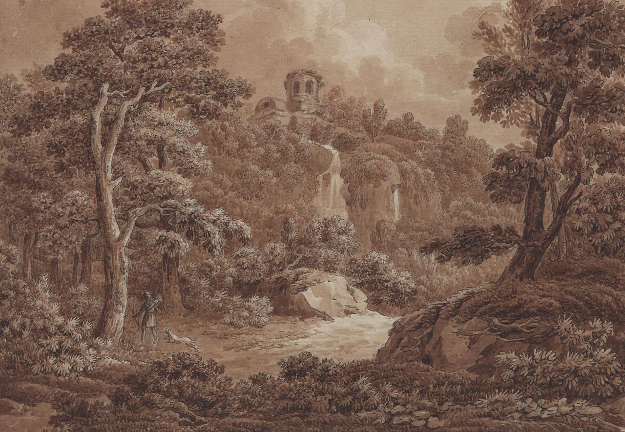 Arkadisk landskap med jeger og hund (ikke datert)&nbsp;<span>(+)</span>