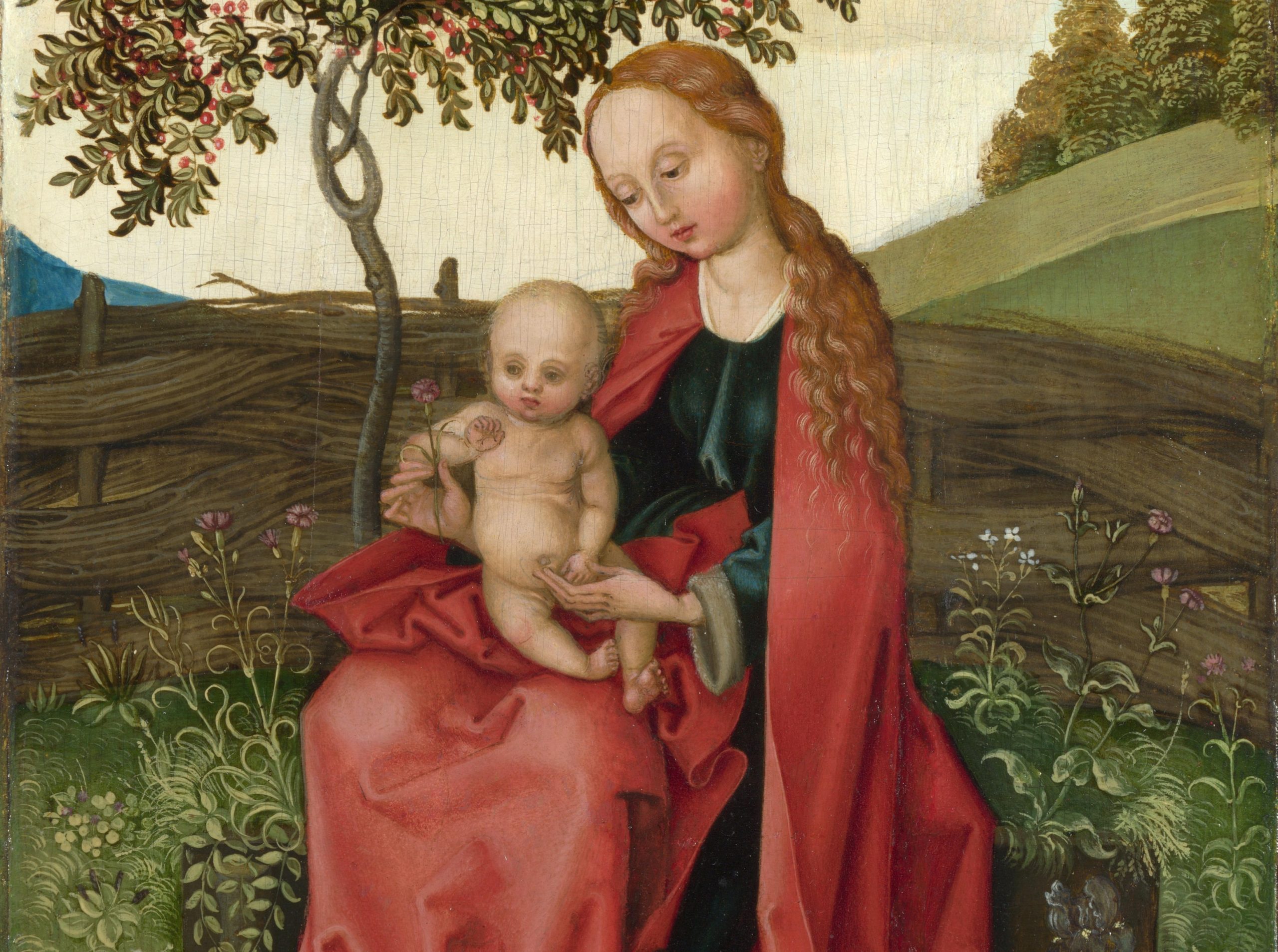 Madonna og barnet i en hage (1469-91)&nbsp;<span>(+)</span>