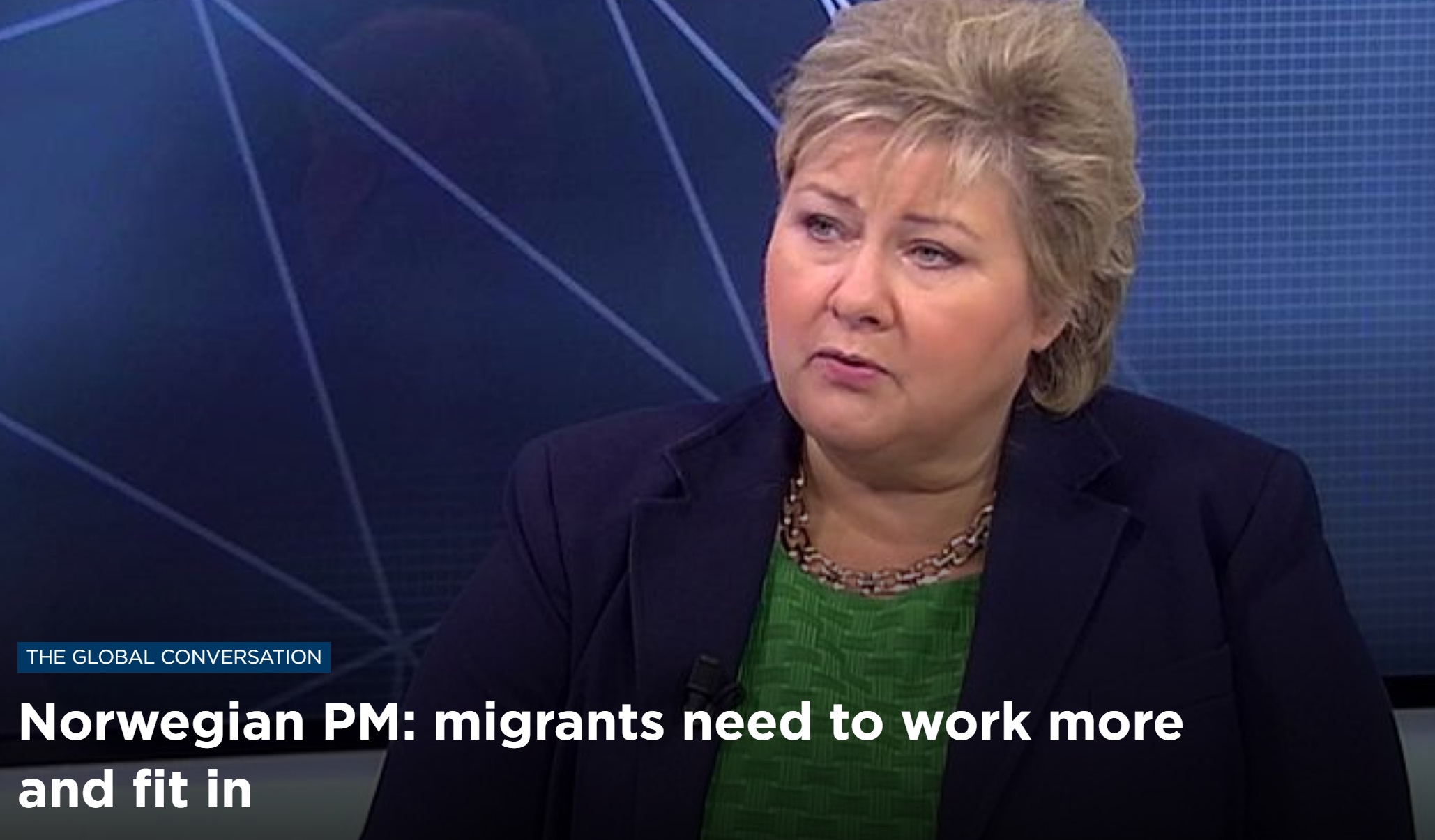 Erna intervjues om innvandrere i Norge&nbsp;<span>(+)</span>