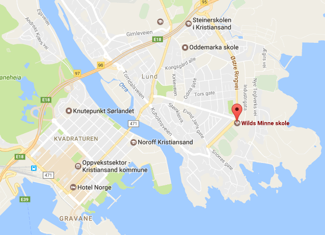 kart-kristiansand-wilds-minne-skole