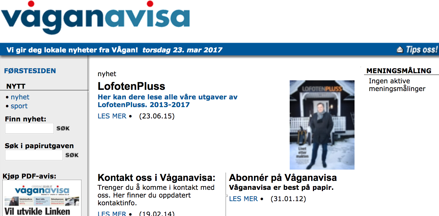 Svolvær-redaktørens avsky mot leserne&nbsp;<span>(+)</span>