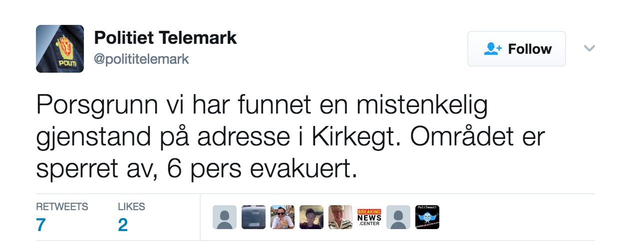 Uklart hva Porsgrunn-bombe var&nbsp;<span>(+)</span>