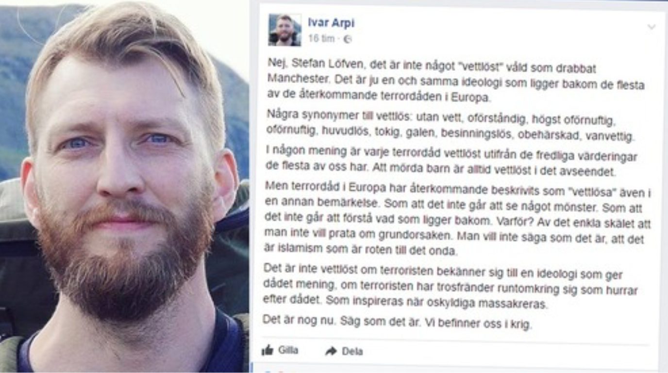 Lederskribent: - Si det som det er, Stefan Löfven. Vi er i krig.&nbsp;<span>(+)</span>