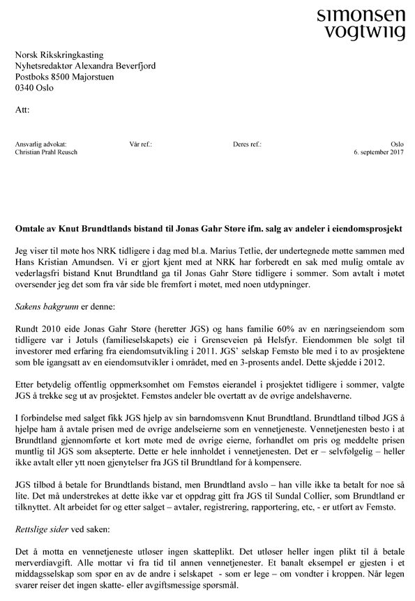 Ap hyret advokat for å stoppe NRK-sak om Støre – Document