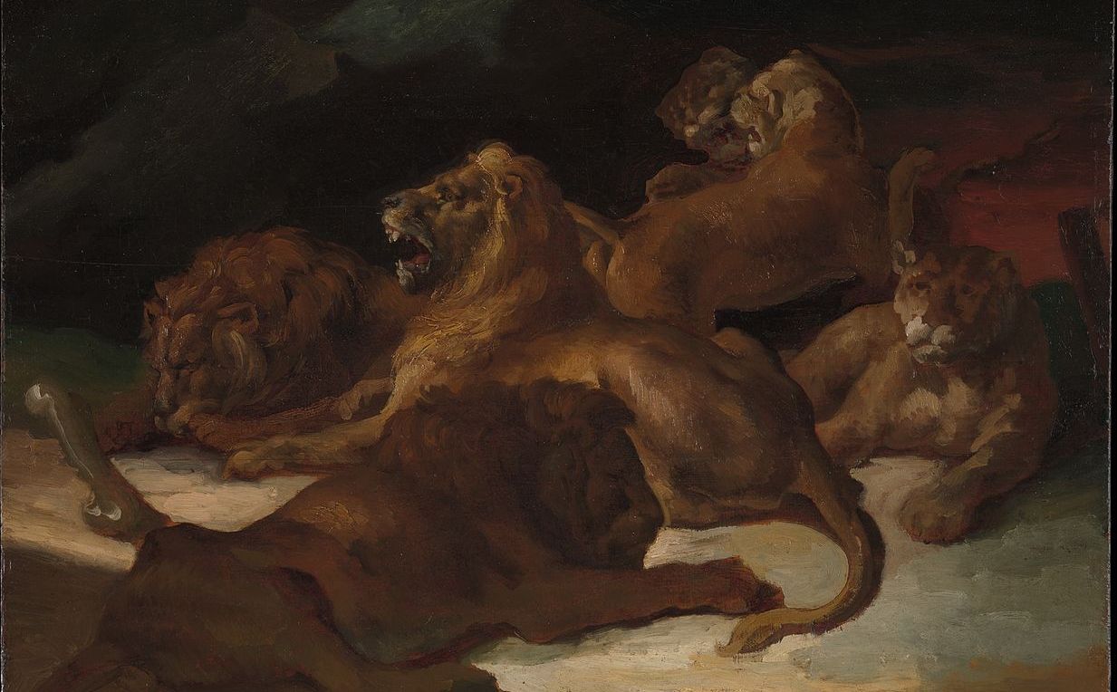 Løver i et berg-landskap (c.1818-20)&nbsp;<span>(+)</span>