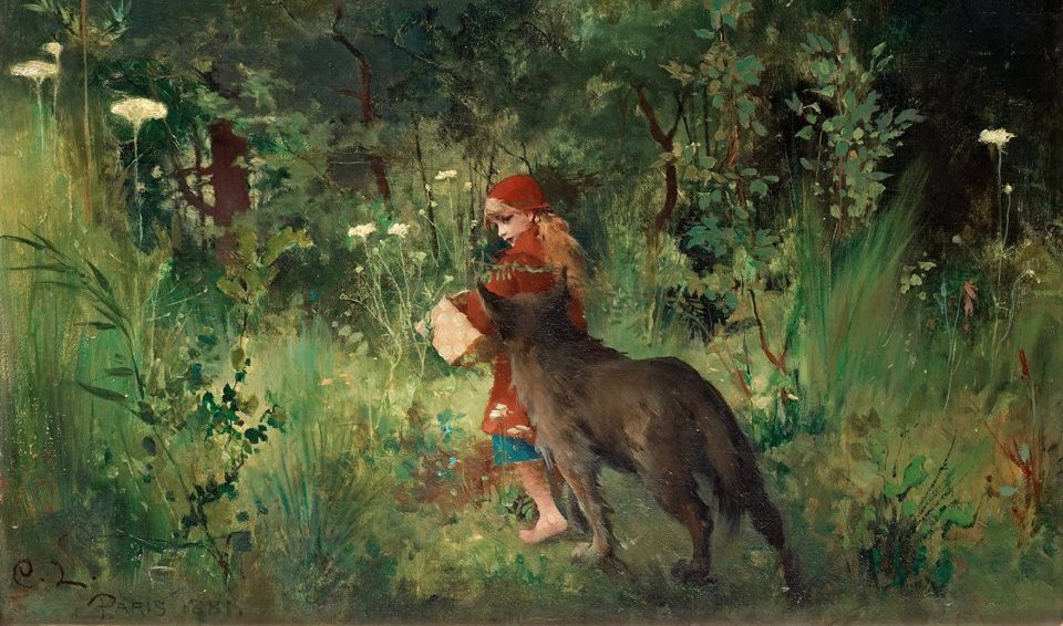 Rödluvan och vargen i skogen (1881)&nbsp;<span>(+)</span>