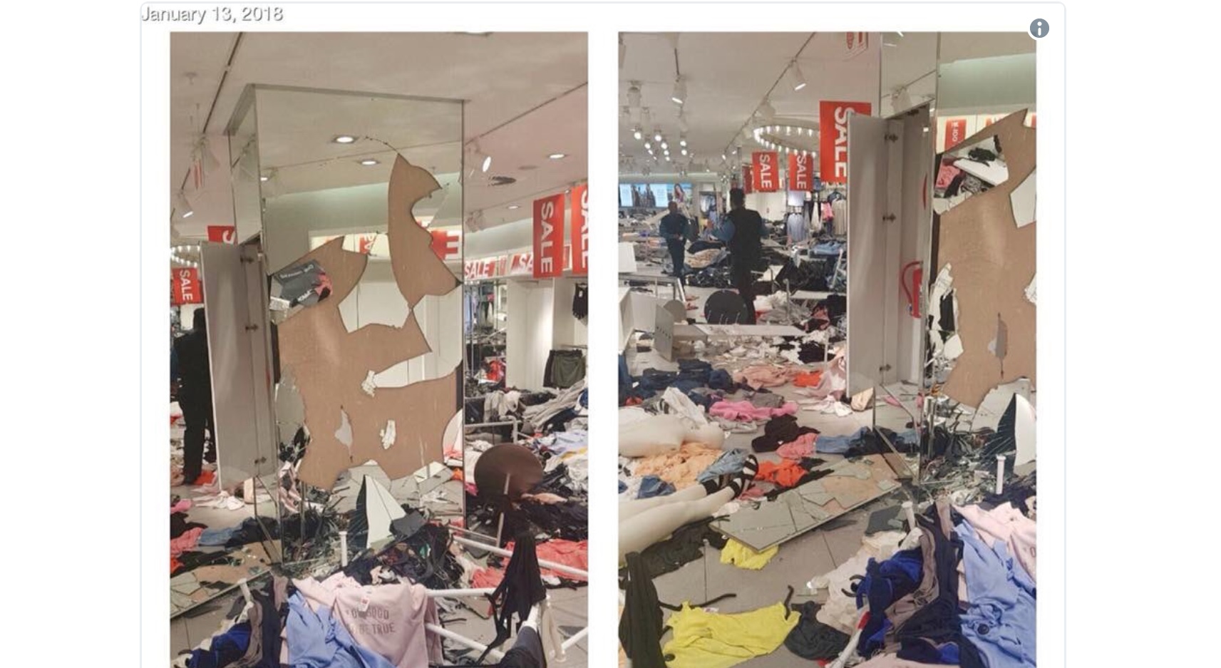 Hennes & Mauritz vandalisert etter rasismeanklager&nbsp;<span>(+)</span>