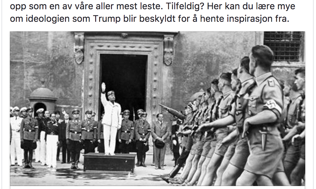 Store Norske Leksikon assosierer Trump med fascismen&nbsp;<span>(+)</span>