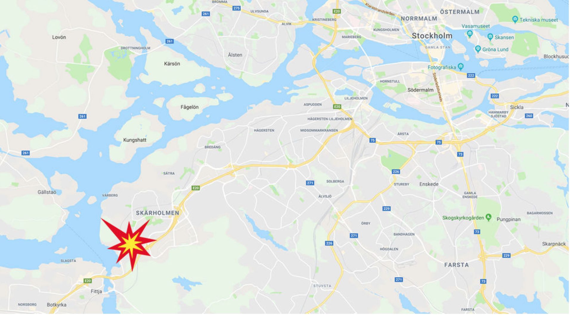 Mann død etter eksplosjon utenfor Stockholm&nbsp;<span>(+)</span>