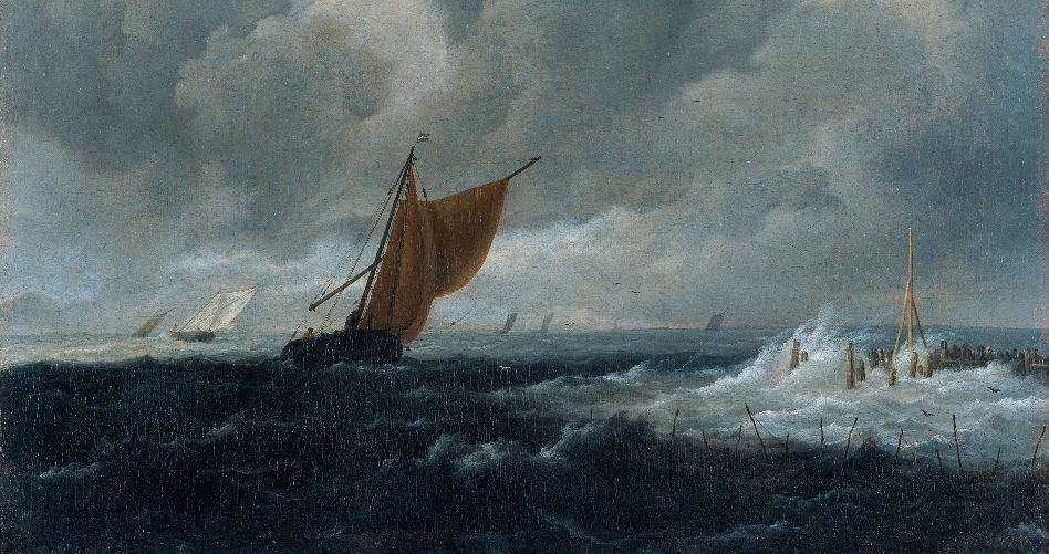 Opprørt hav med seilbåter (c.1668)&nbsp;<span>(+)</span>