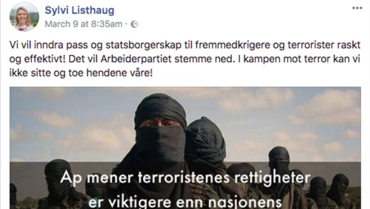 Faktisk.no: Er Ap imot å frata terrorister og fremmedkrigere statsborgerskapet?&nbsp;<span>(+)</span>