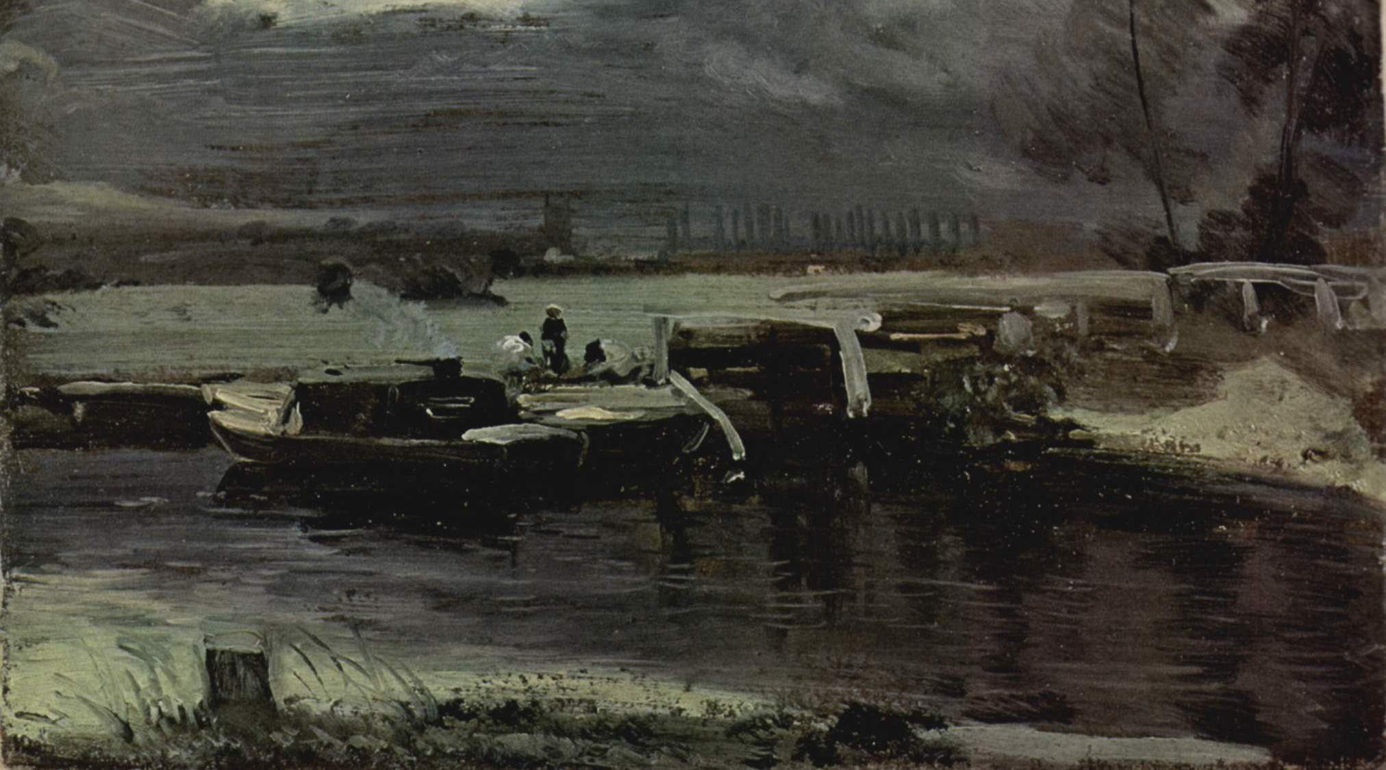 Boats on the Stour, Dedham Church in the background (c.1811)&nbsp;<span>(+)</span>