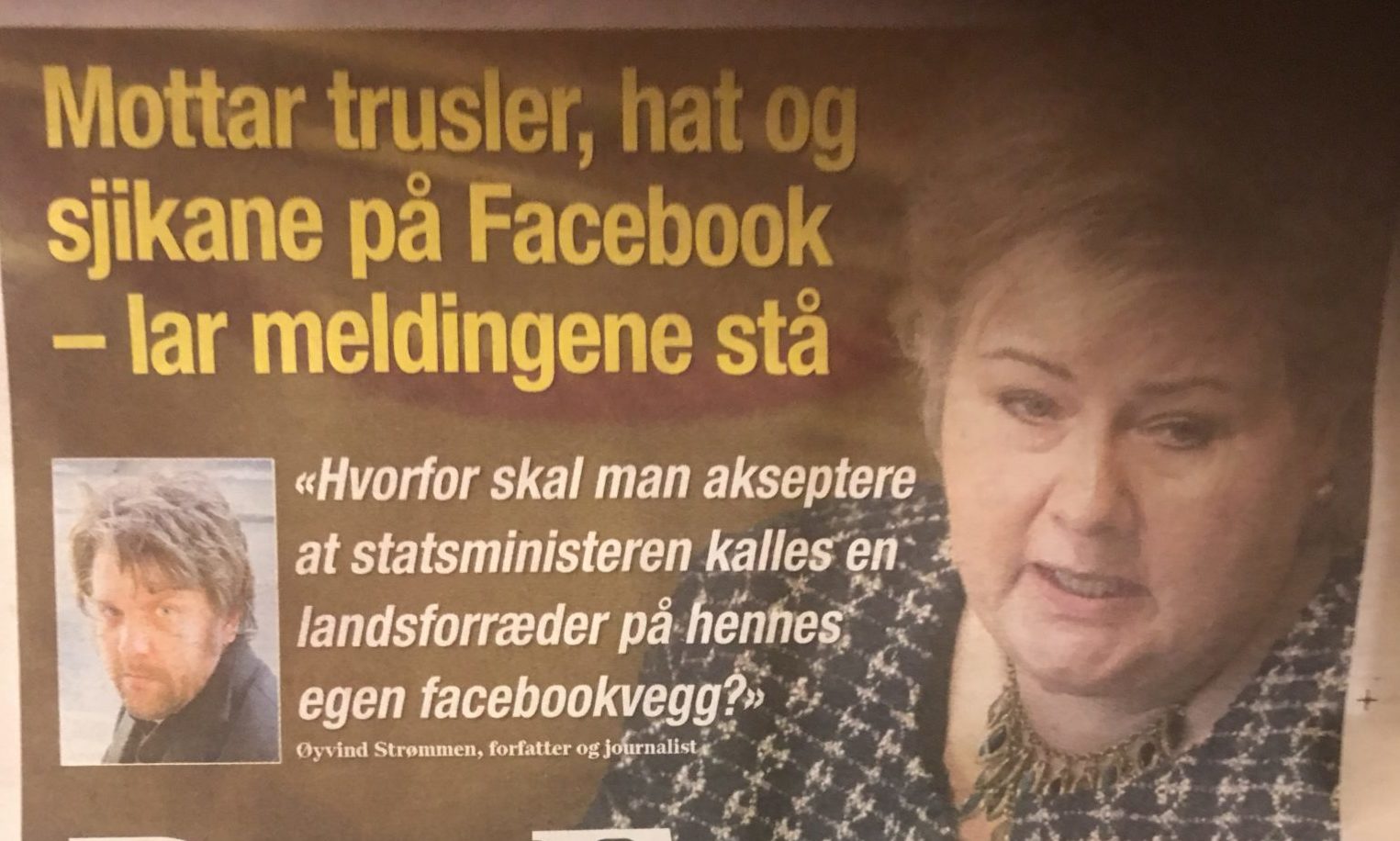 Erna stenger gjesteveggen på Facebook - og får svar på tiltale fra folket&nbsp;<span>(+)</span>