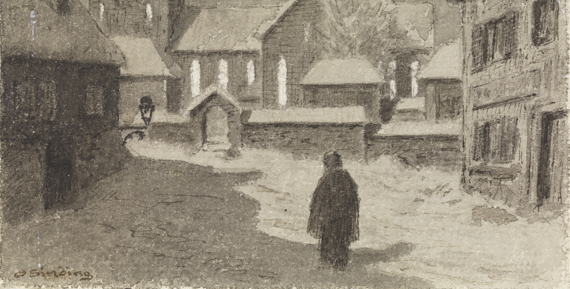 "Det var så stilt på Gaden, og hun saa ikke et Menneske paa Vejen" (c. 1878)&nbsp;<span>(+)</span>