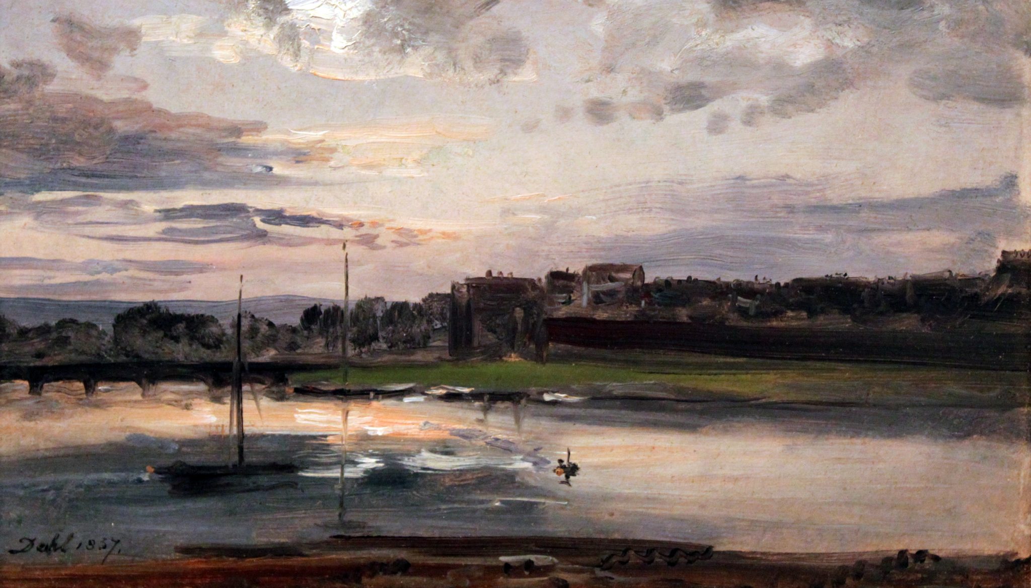 Aftenlys over Elben og Neustädt-siden i Dresden (1837)&nbsp;<span>(+)</span>