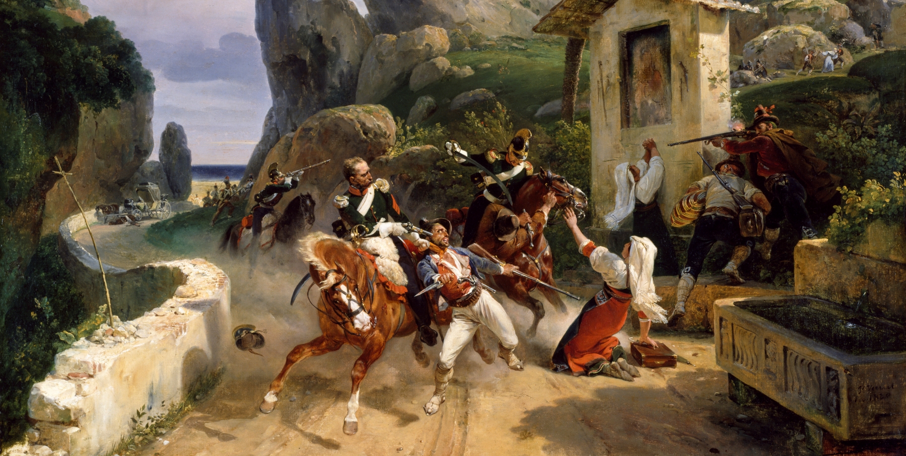 Italienske landeveisrøvere overrumples av pavelige tropper (1831)&nbsp;<span>(+)</span>