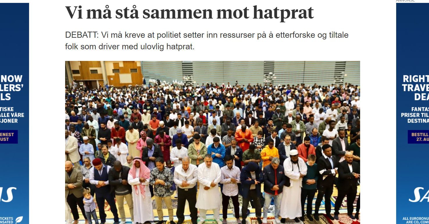 SV-aktivist: «Vi må stå sammen mot hatprat» – og i moskeen er det kjønnsapartheid…&nbsp;<span>(+)</span>