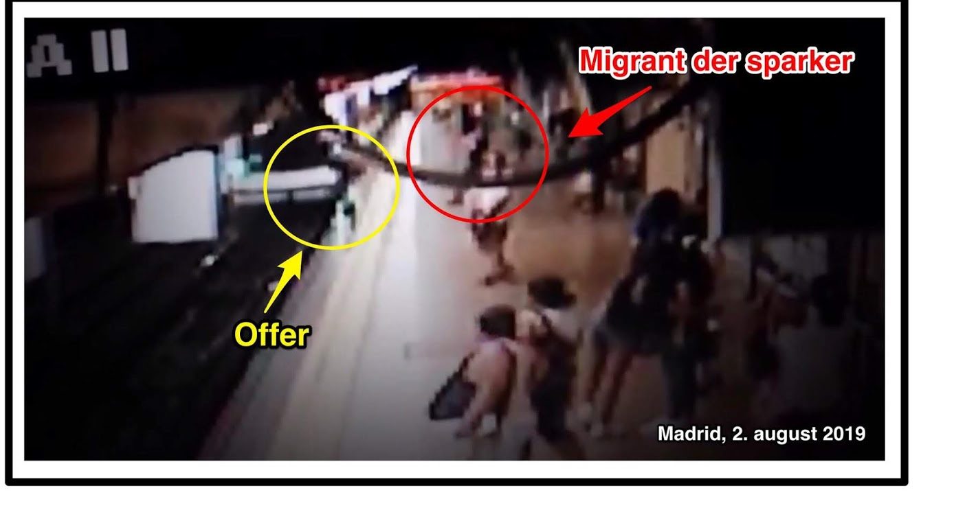 Madrid fredag: Migrant sparker mand ud foran toget&nbsp;<span>(+)</span>