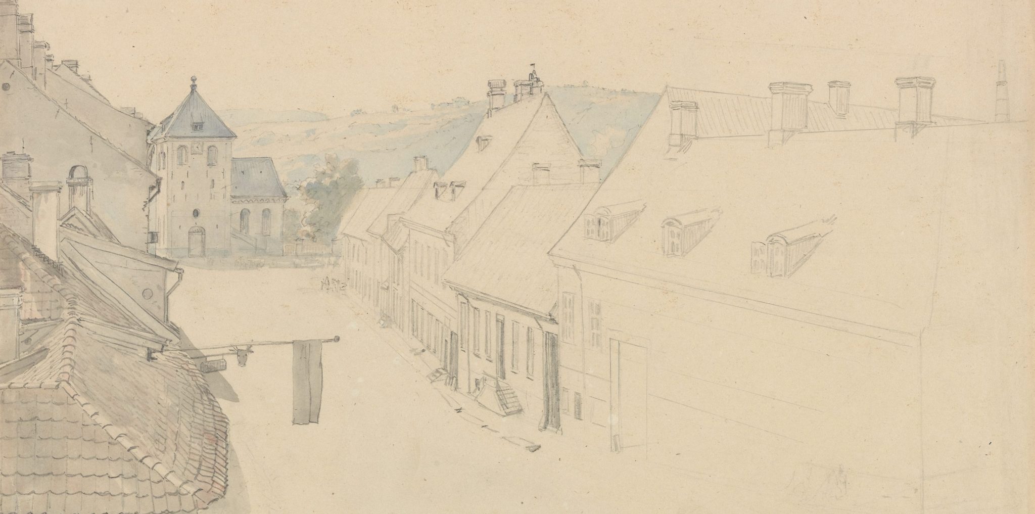 Vor Frælsers Kirke i Christiania set fra Grændsen (1844)&nbsp;<span>(+)</span>