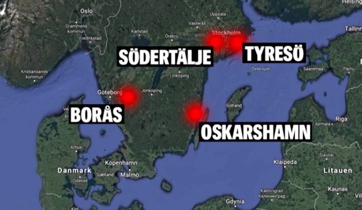 Mange og voldsomme bilbranner i Sverige natt til søndag&nbsp;<span>(+)</span>