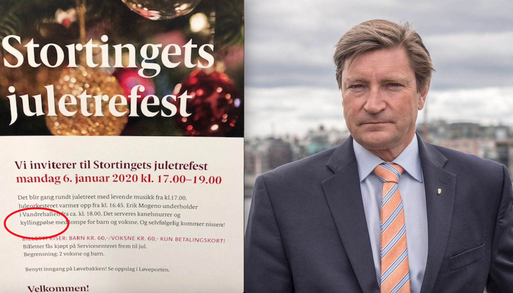 Bare kyllingpølser på menyen under Stortingets juletrefest&nbsp;<span>(+)</span>
