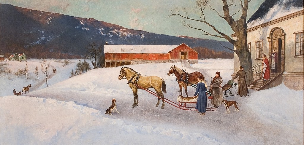 Sledefart fra gårdstun (ikke datert)&nbsp;<span>(+)</span>