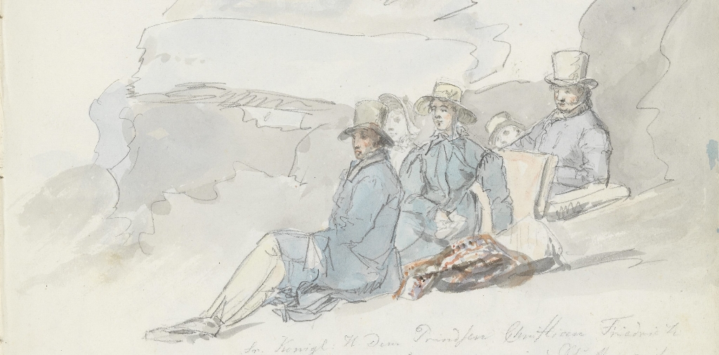 Christian Frederik, Caroline Amalie og deres følge på Monte Sant'Angelo (1820)&nbsp;<span>(+)</span>