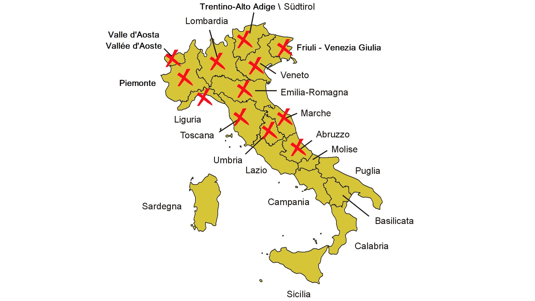 UD fraråder reiser til mesteparten av Italia&nbsp;<span>(+)</span>