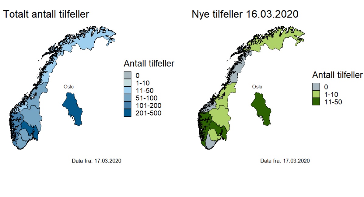 Koronasmitte i Norge 17. mars 2020 - rapport fra Folkehelseinstituttet&nbsp;<span>(+)</span>