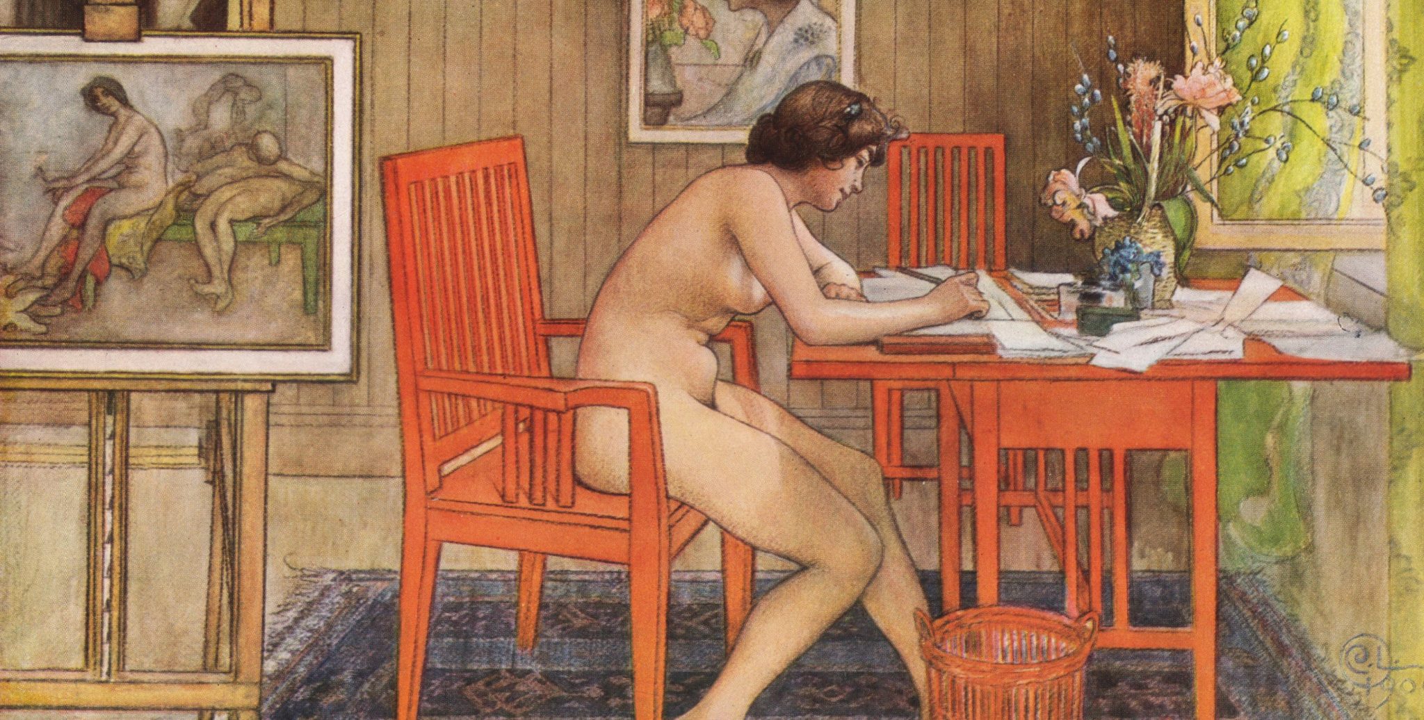 Modellen skriver vykort (1906)&nbsp;<span>(+)</span>