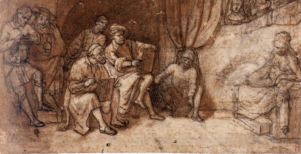 Tegning etter aktmodell i Rembrandts atelier (c. 1650)&nbsp;<span>(+)</span>