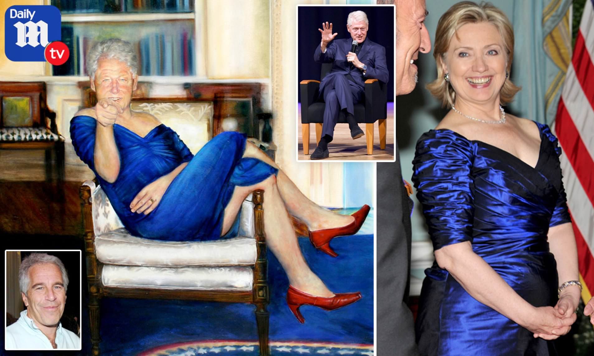 bill clinton portrait blue dress