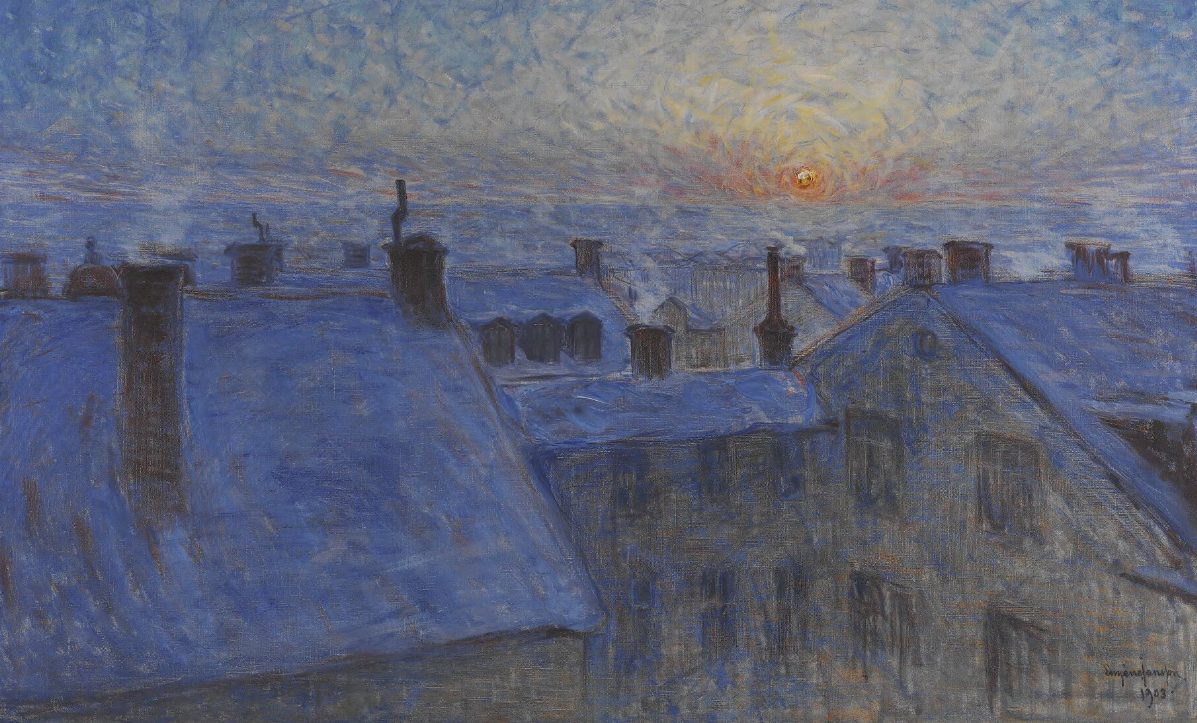 Soluppgång över taken. Motiv från Stockholm (1903)&nbsp;<span>(+)</span>