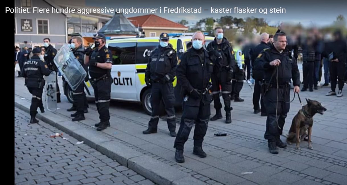 Voldelig ungdomsbråk i Fredrikstad: Politiet rykket ut med store styrker for å få kontroll&nbsp;<span>(+)</span>