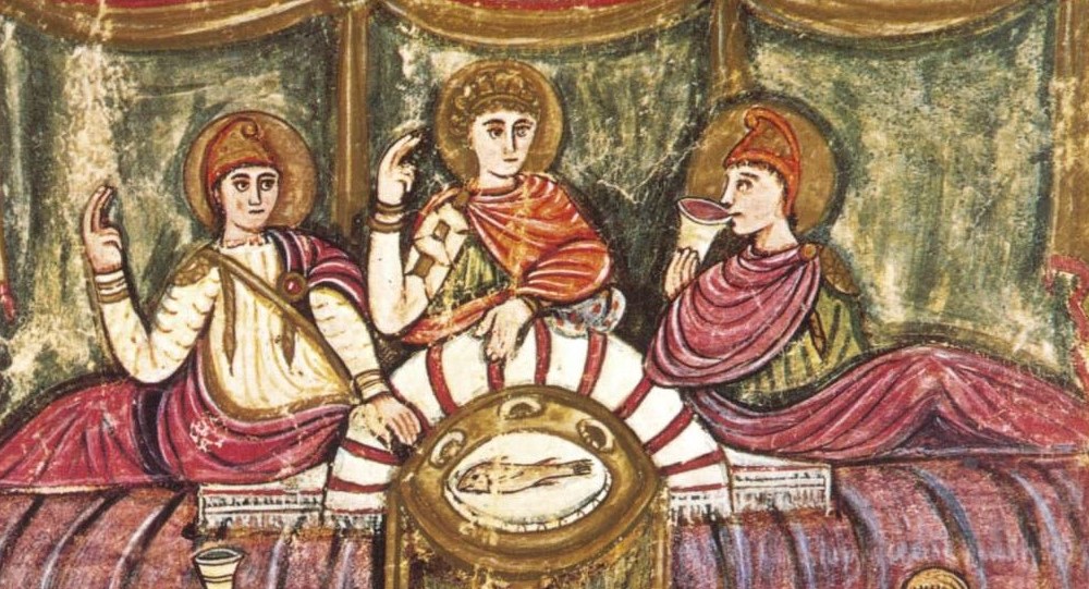 Aeneas på besøk hos Dido i Karthago (sent 400-tall)&nbsp;<span>(+)</span>