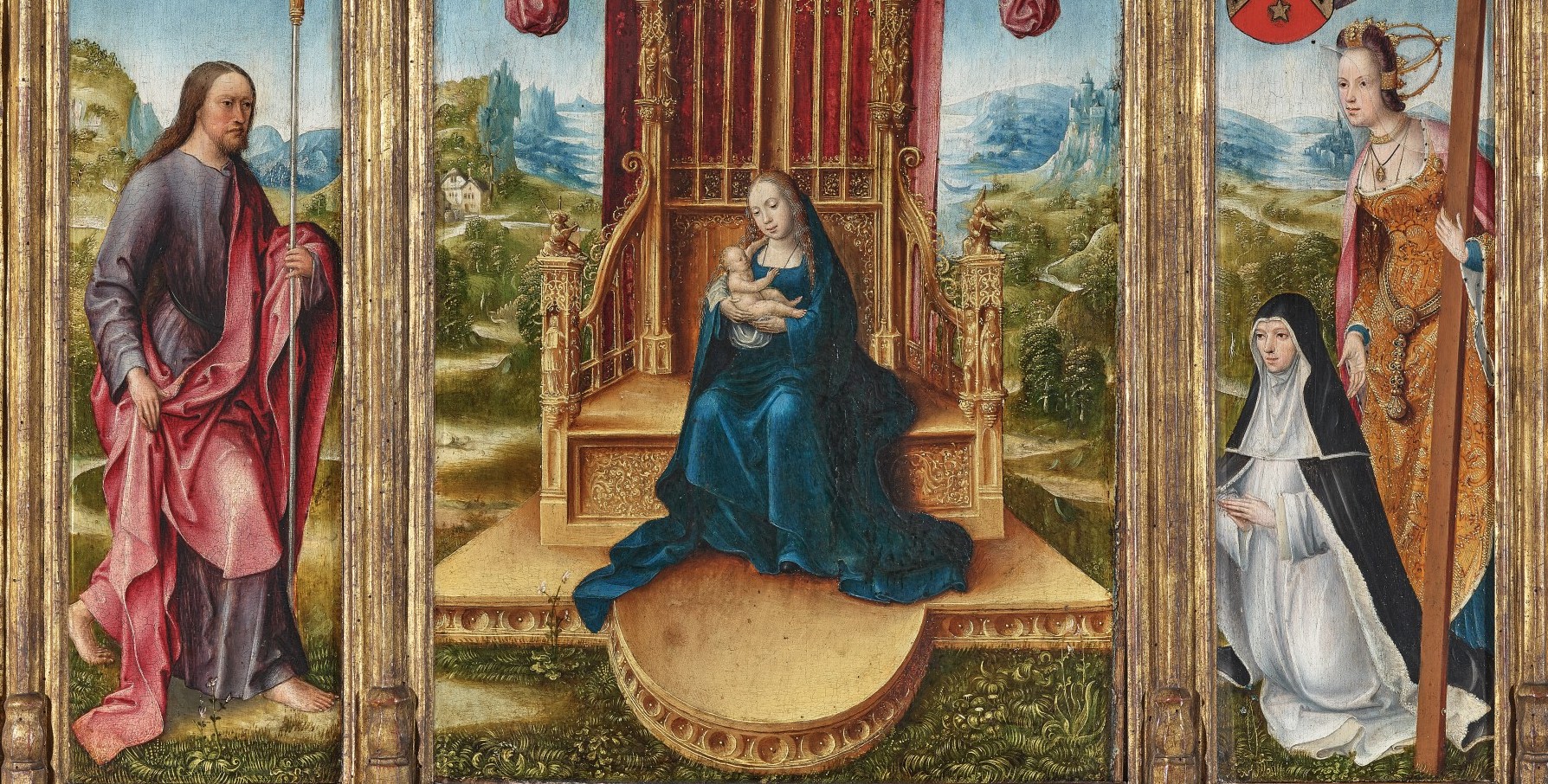 Tronende Madonna med to helgener og donatrix (c. 1500?)&nbsp;<span>(+)</span>