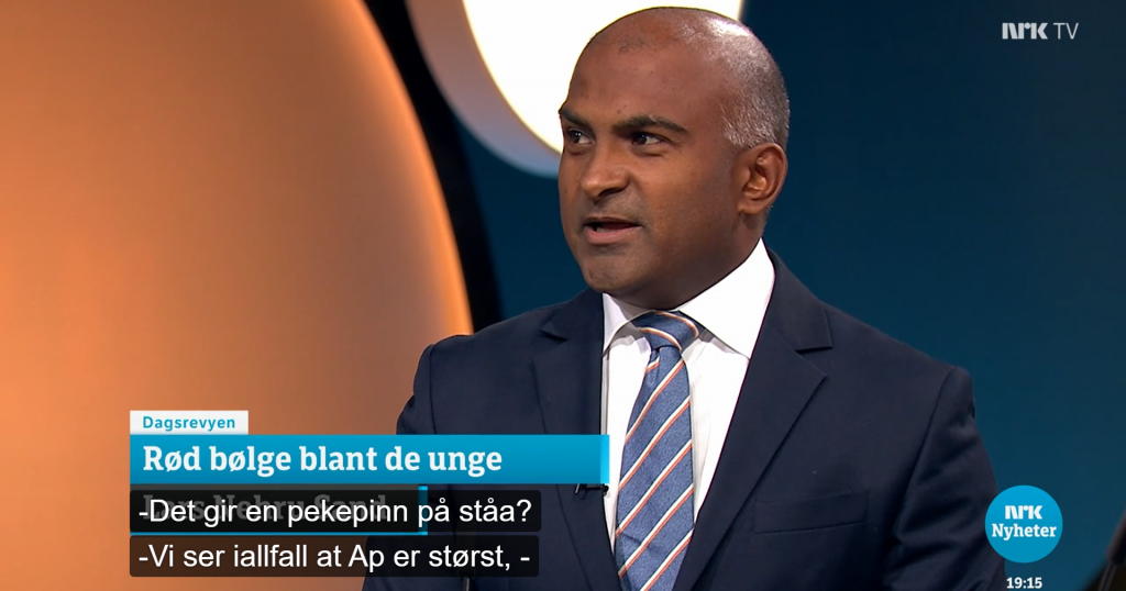 Fake news NRK: «Rød bølge blant de unge. Kraftig fremgang for venstresiden»