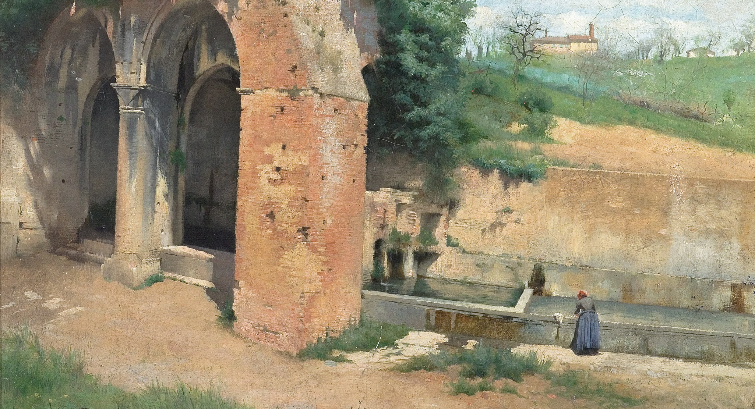 Ved en vannkilde med antikk ruin, Italia (1889)&nbsp;<span>(+)</span>