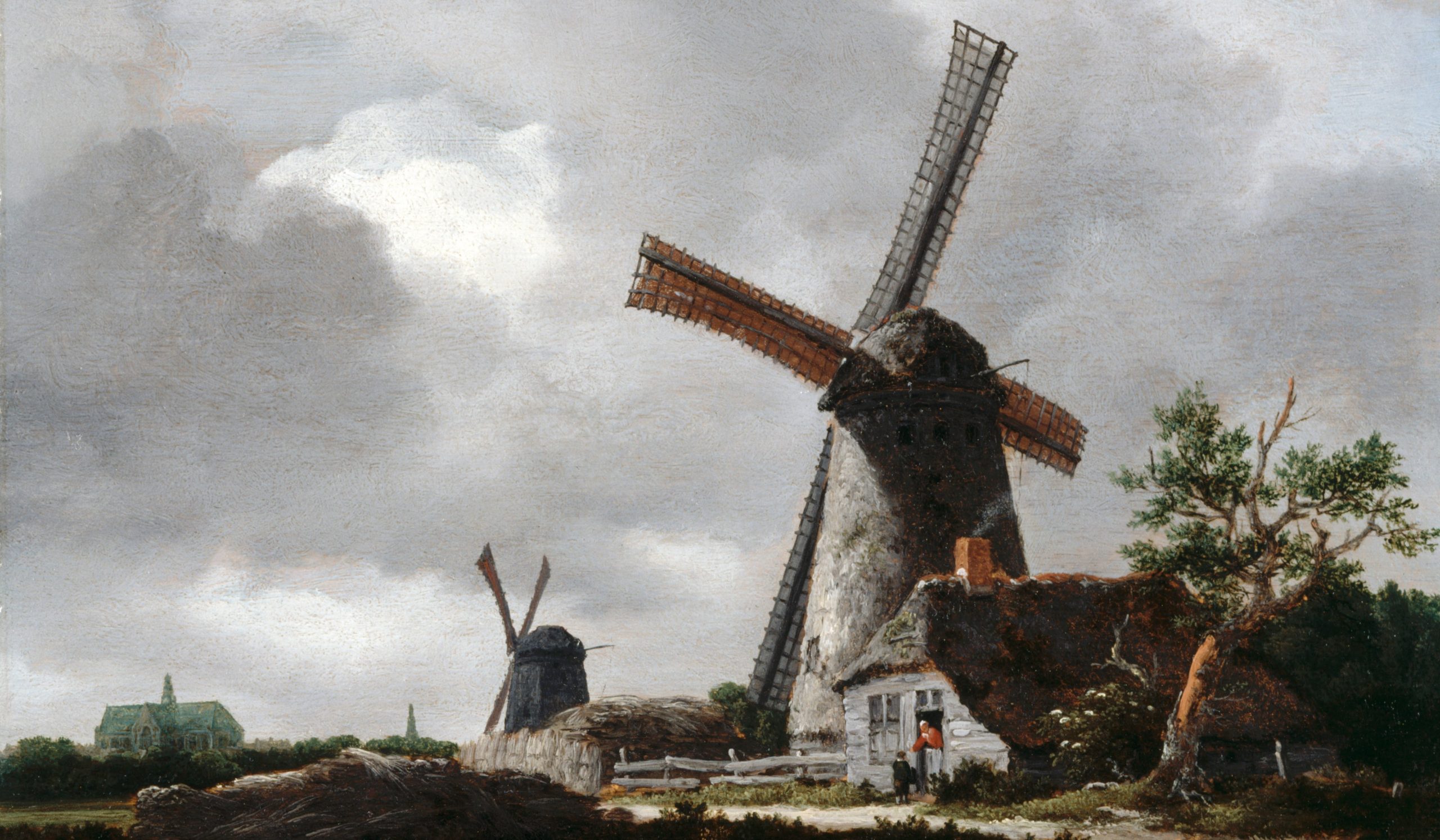 Landskap med vindmøller i nærheten av Haarlem (1654-56)&nbsp;<span>(+)</span>