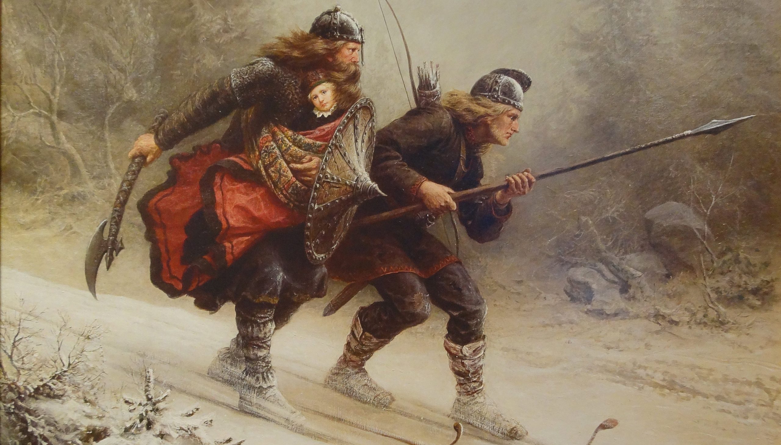 Birkebeinerne paa Ski over Fjeldet med Kongsbarnet (1869)&nbsp;<span>(+)</span>