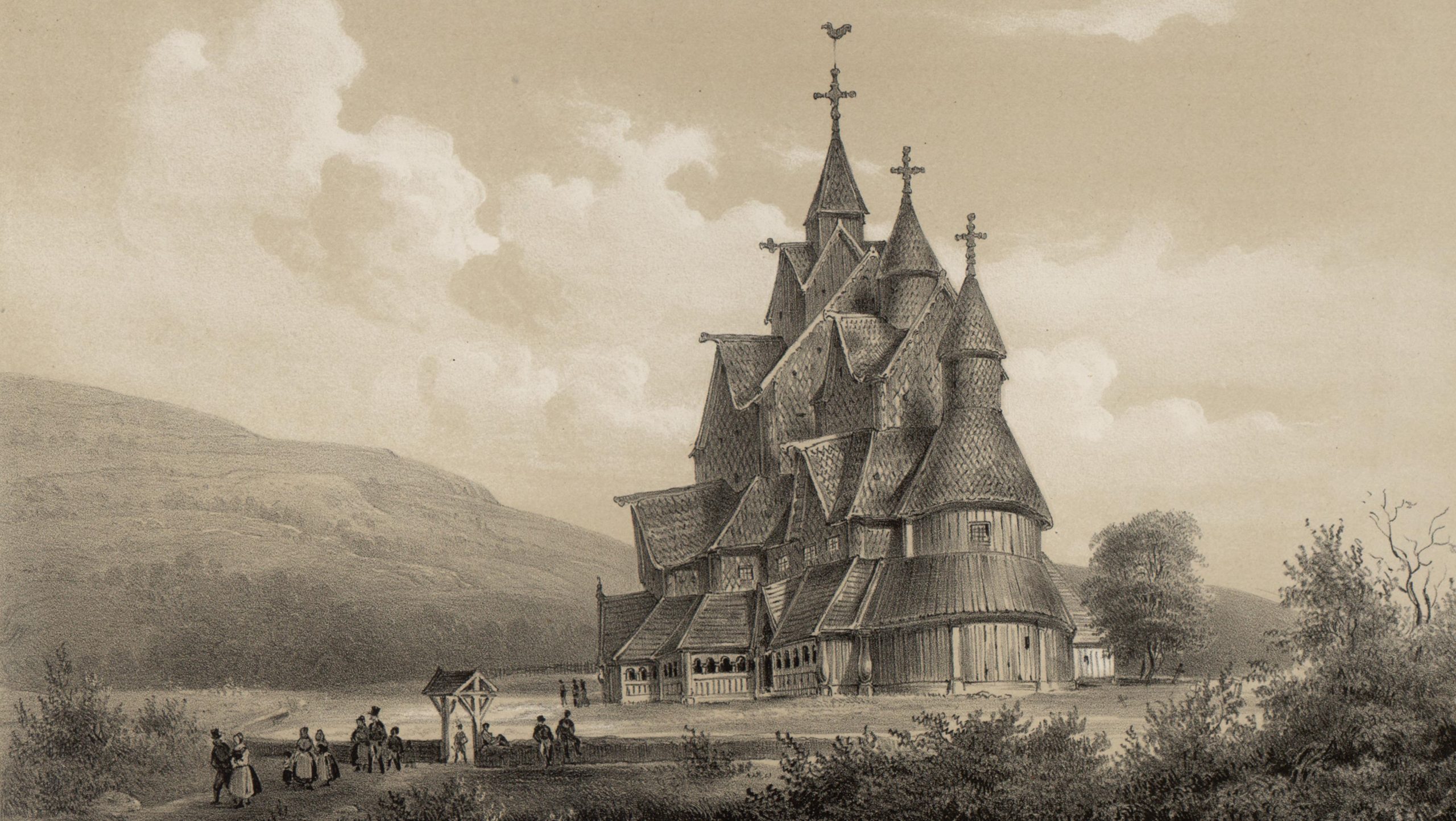 Hitterdals Kirke fra den østre Side (før 1848)&nbsp;<span>(+)</span>